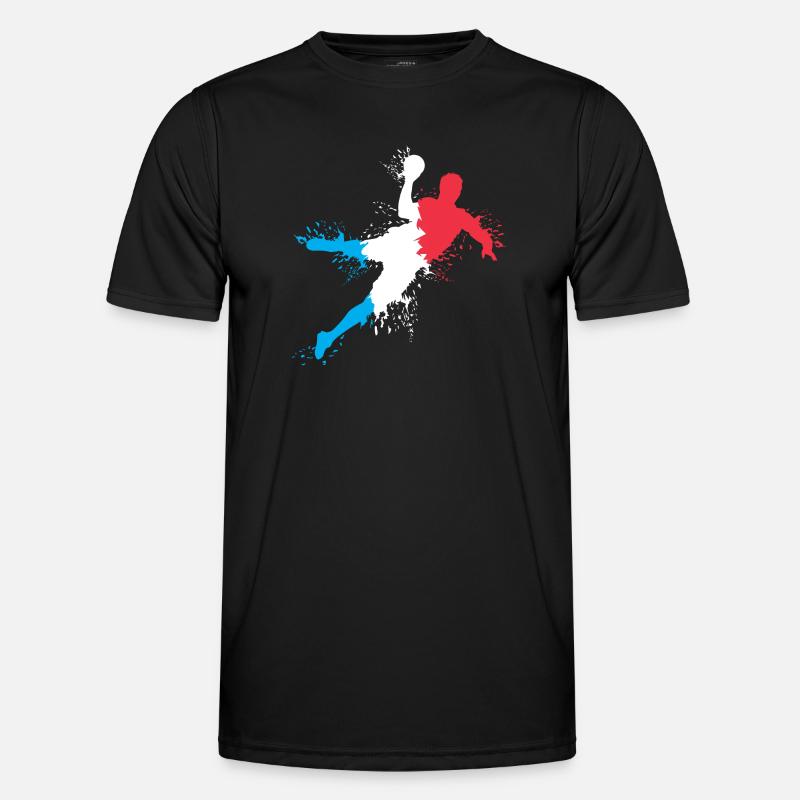 Håndboldhold Frankrig Håndboldspiller eksplosion EM - Funktionsshirt til herrer - sort