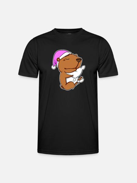 Capybara Capybara Træt Pude Slap af - Funktionsshirt til herrer - sort
