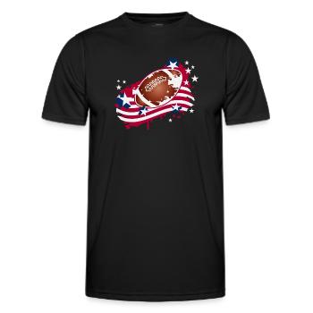 Football Graffiti Motif with American Flag - Men's Functional T-Shirt - black - Front - AI Model Male 178 dark (178cm)