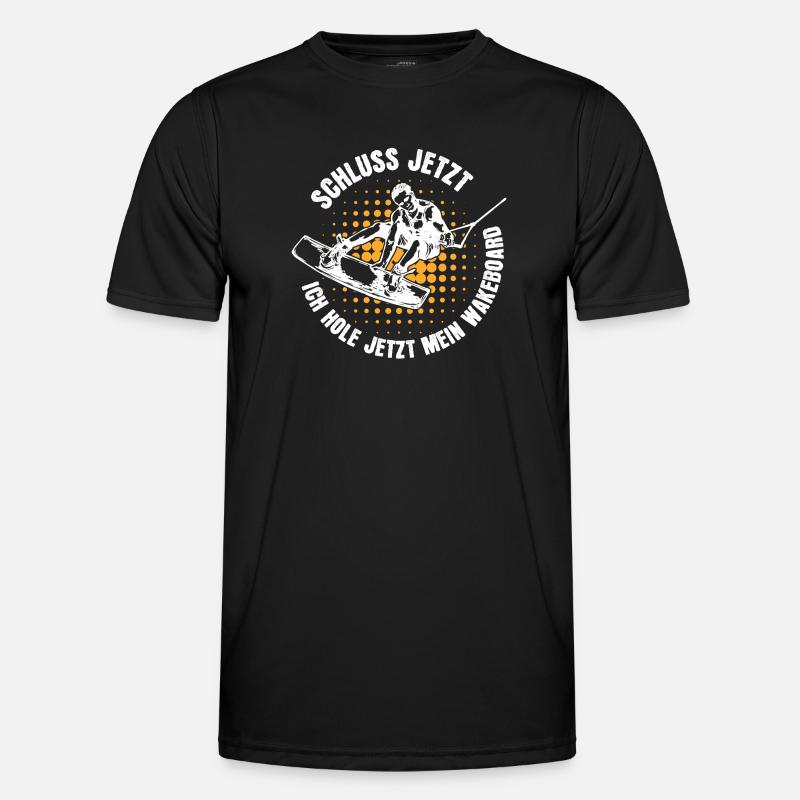 Stunt Wakeboard Surfboard Kitesurfer Statement - Männer Funktions-T-Shirt - Schwarz