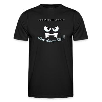 Motif d’ours polaire en colère avec dicton - T-shirt sport Homme - noir - Devant - AI Model Male 178 dark (178cm)