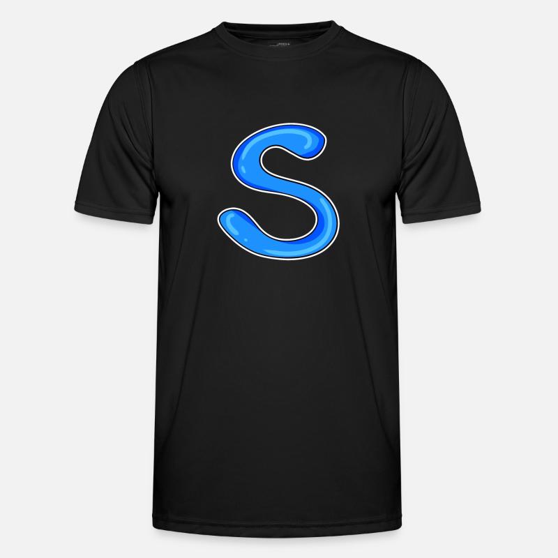 Buchstabe S Anfangsbuchstabe - Männer Funktions-T-Shirt - Schwarz