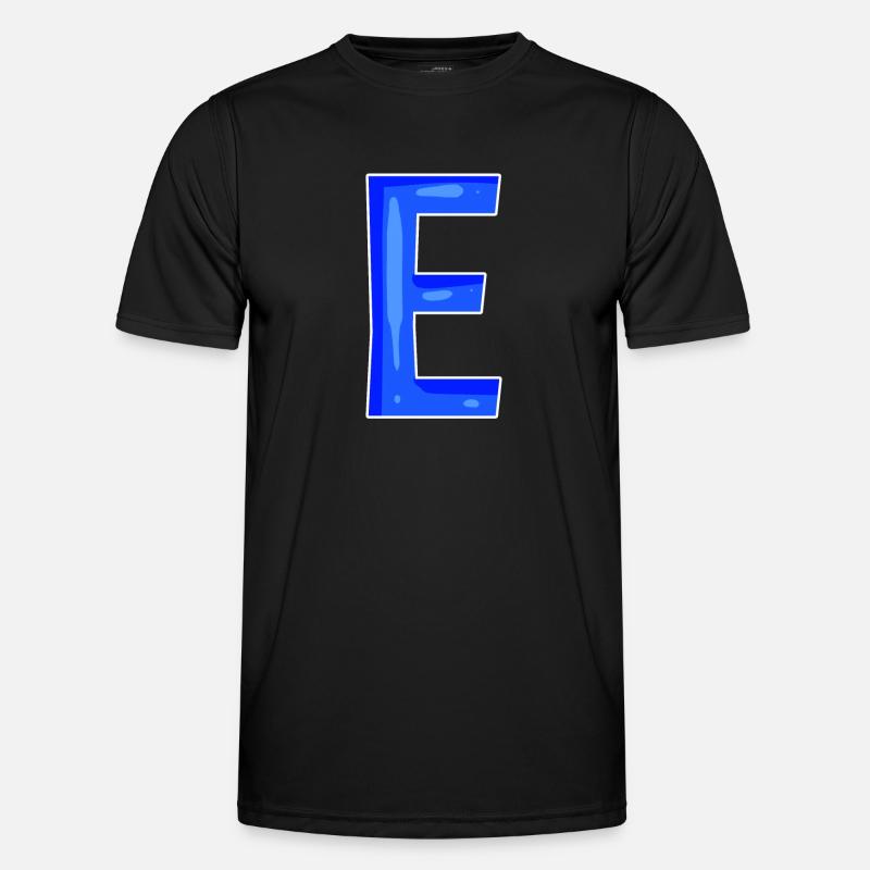 Buchstabe E - Anfangsbuchstabe E - Männer Funktions-T-Shirt - Schwarz