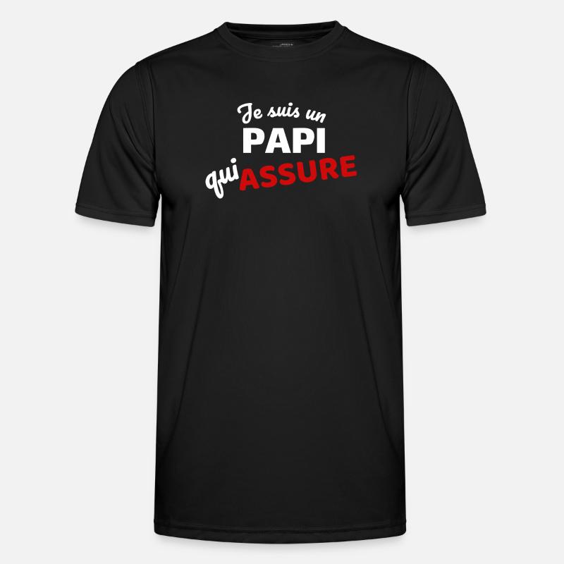 Assertive expression of paternity - Men's Functional T-Shirt - black