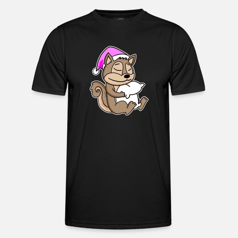 Squirrel Tired Sleeping Sleeping Girl - Men's Functional T-Shirt - black