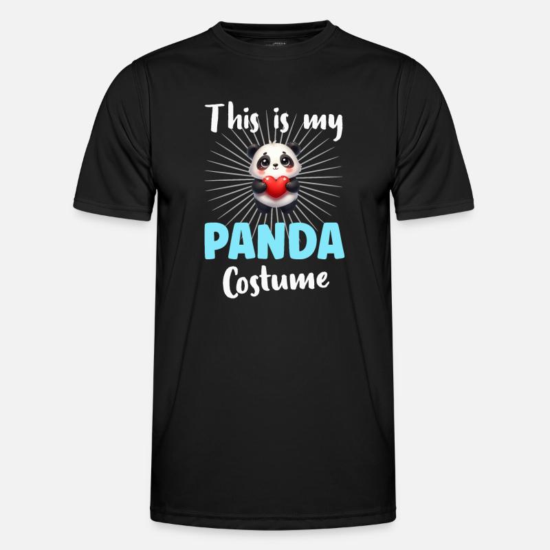 Panda Pandabär - Männer Funktions-T-Shirt - Schwarz