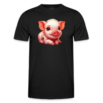 Piglet piglet - Men's Functional T-Shirt - black - Front - AI Model Male 178 dark (178cm)