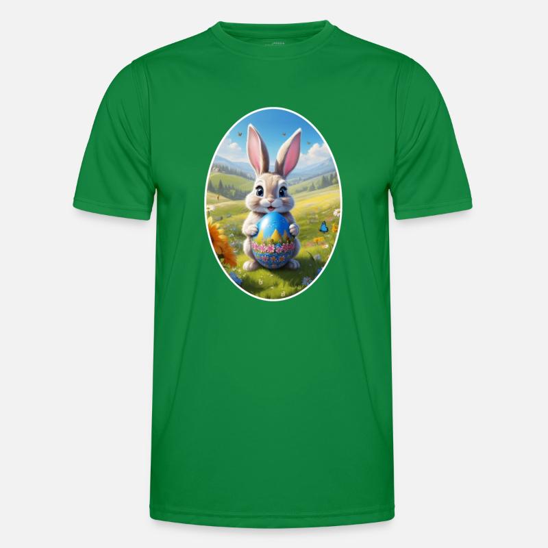 Easter Bunny with Egg, Oval Men's Functional T-Shirt