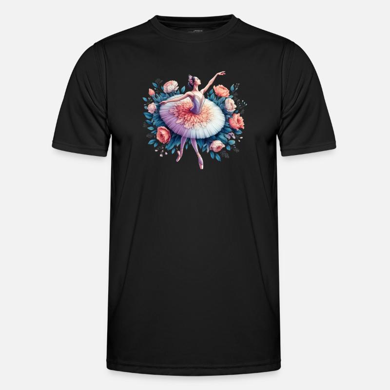 Ballet dancer with tutu - Men's Functional T-Shirt - black