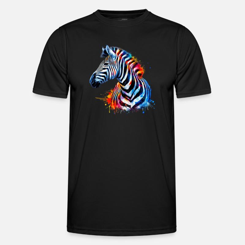 Zebra - Männer Funktions-T-Shirt - Schwarz