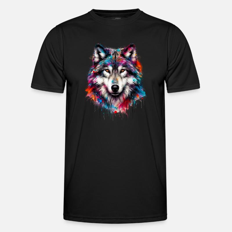 Wolf - Men's Functional T-Shirt - black