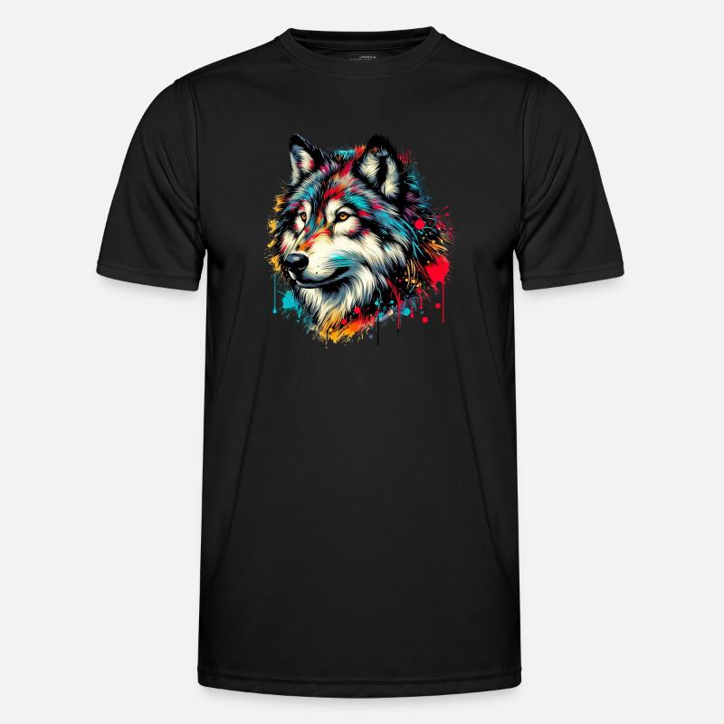 Wolf - Men's Functional T-Shirt - black