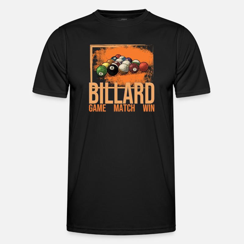 Game - Match - Win - Billard Männer Funktions-T-Shirt