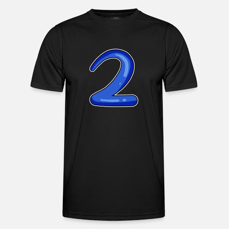 Two - 2 - Number Number - Men's Functional T-Shirt - black