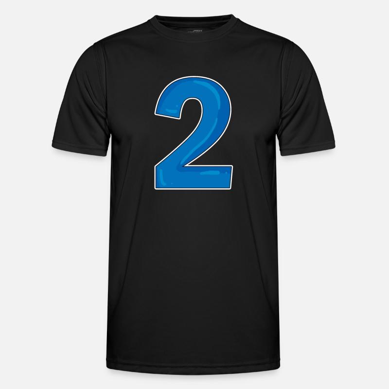 Two - 2 - Number Number - Men's Functional T-Shirt - black