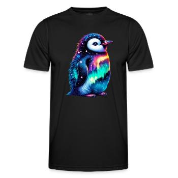 Aurora Borealis Pinguin - Männer Funktions-T-Shirt - Schwarz - Vorne - AI Model Male 178 dark (178cm)
