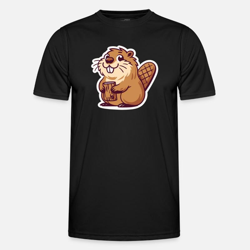 Biber Meme - Männer Funktions-T-Shirt - Schwarz