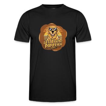 Chien avec des lunettes de soleil et du texte pour le meilleur ami - T-shirt sport Homme - noir - Devant - AI Model Male 178 dark (178cm)
