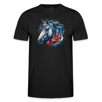 Horse - Men's Functional T-Shirt - black - Front - AI Model Male 178 dark (178cm)