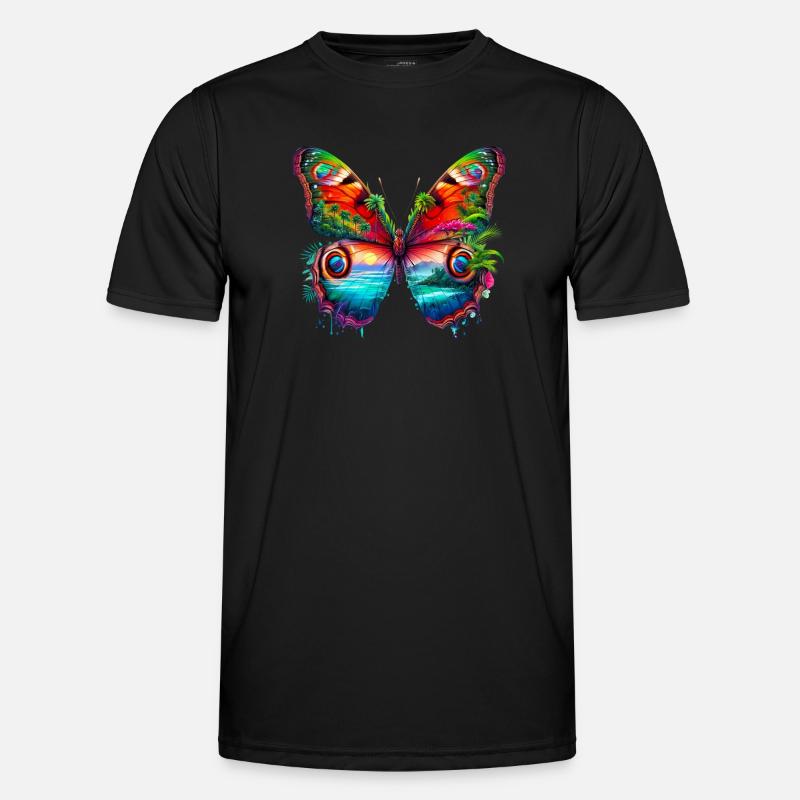Schmetterling - Männer Funktions-T-Shirt - Schwarz