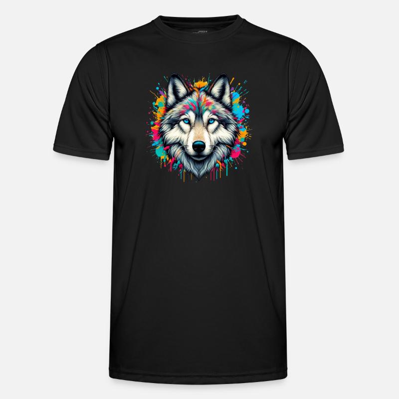 Wolf - Men's Functional T-Shirt - black