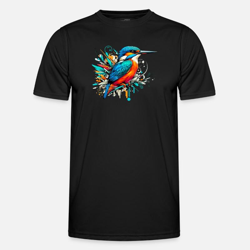 Eisvogel - Männer Funktions-T-Shirt - Schwarz
