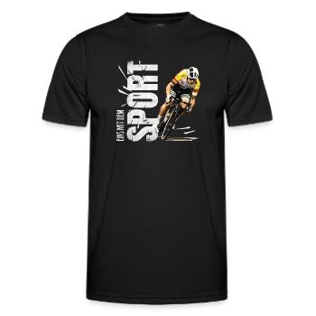 Eins mit dem Sport - Radsport - Männer Funktions-T-Shirt - Schwarz - Vorne - AI Model Male 178 dark (178cm)