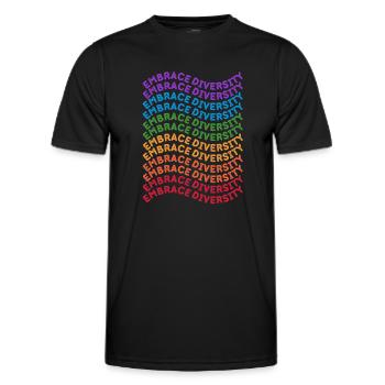 Embrasser la diversité - T-shirt sport Homme - noir - Devant - AI Model Male 178 dark (178cm)