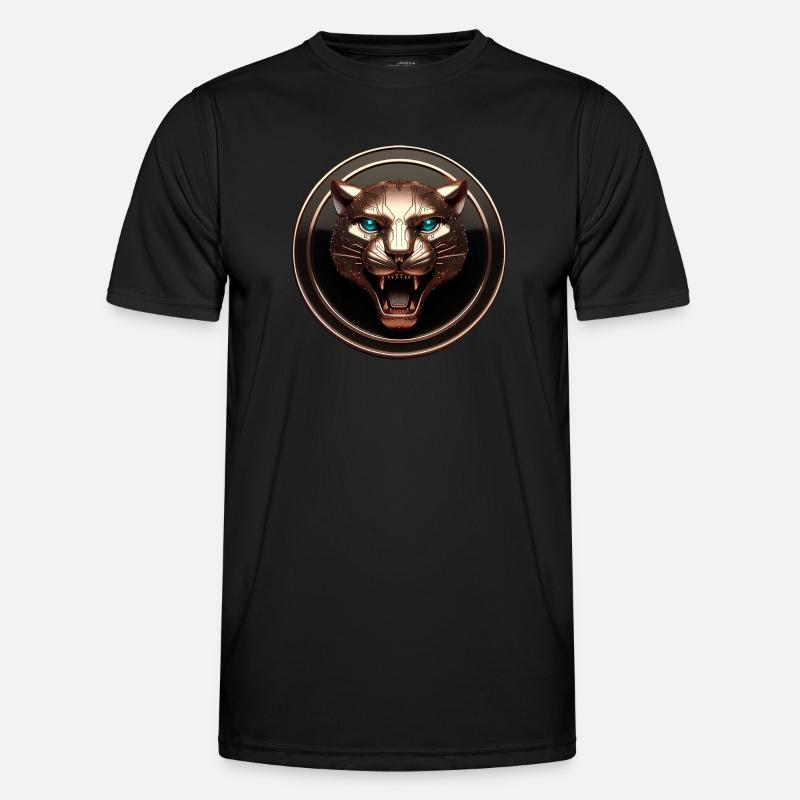 Futuristic Tech Panther Gold - Men's Functional T-Shirt - black