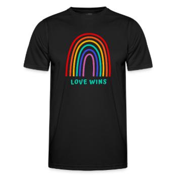 Love wins - Men's Functional T-Shirt - black - Front - AI Model Male 178 dark (178cm)