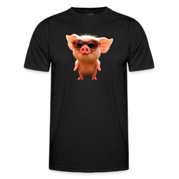Schwein Hausschwein Schweine Ferkel Schweinchen - Männer Funktions-T-Shirt - Schwarz - Vorne - AI Model Male 178 dark (178cm)