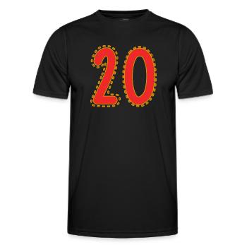 20. 20 YEARS. 20th ANNIVERSARY. 20 YEARS ANNIVERSARY. - Men's Functional T-Shirt - black - Front - AI Model Male 178 dark (178cm)