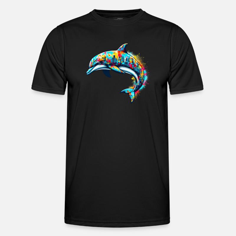 Delfin - Männer Funktions-T-Shirt - Schwarz