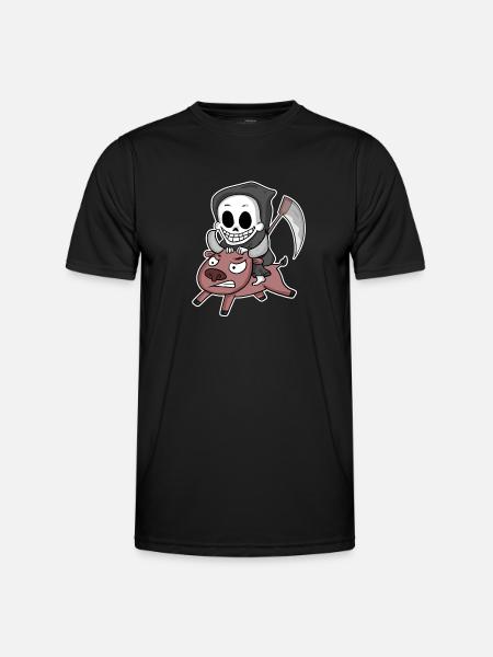 Grim Reaper Cow Motif - Men's Functional T-Shirt - black