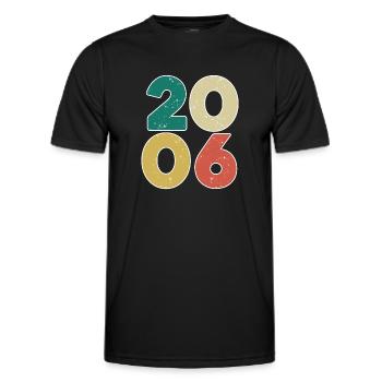 2006 - Année 2006 - Année de construction 2006 - T-shirt sport Homme - noir - Devant - AI Model Male 178 dark (178cm)