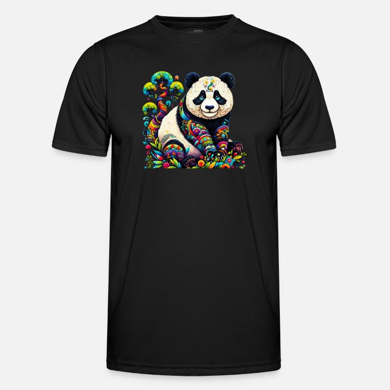 Panda - Männer Funktions-T-Shirt - Schwarz