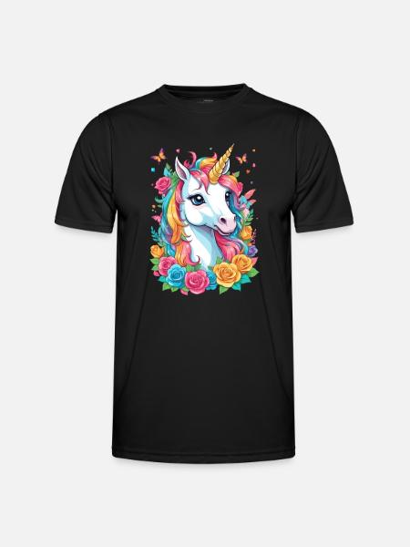 Cute Unicorn - Men's Functional T-Shirt - black
