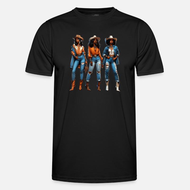 Schwarzes Mädchen Western Rodeo Juneteenth Texas Männer Funktions-T-Shirt