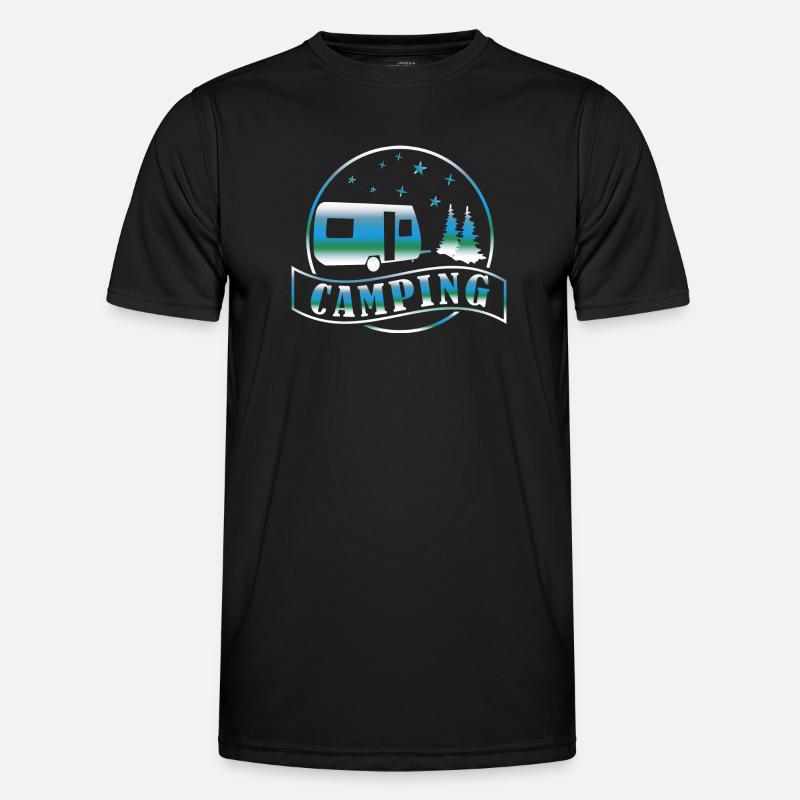 Camping Caravan Wald - Men's Functional T-Shirt - black
