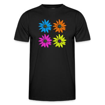 Pop Art Floral Quatre Couleurs - T-shirt sport Homme - noir - Devant - AI Model Male 178 dark (178cm)