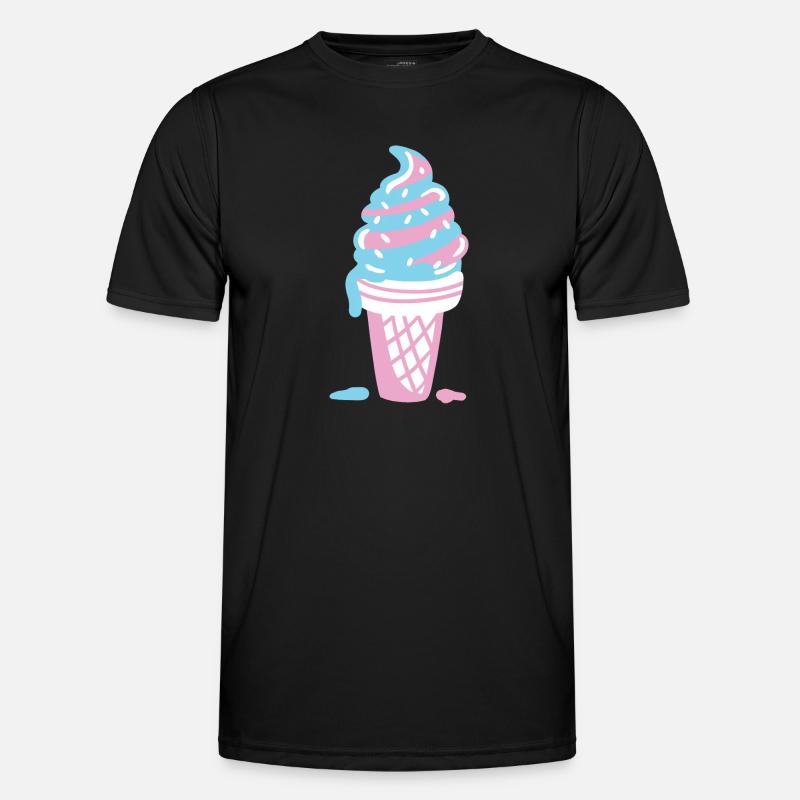 Eis Eiscreme - Männer Funktions-T-Shirt - Schwarz