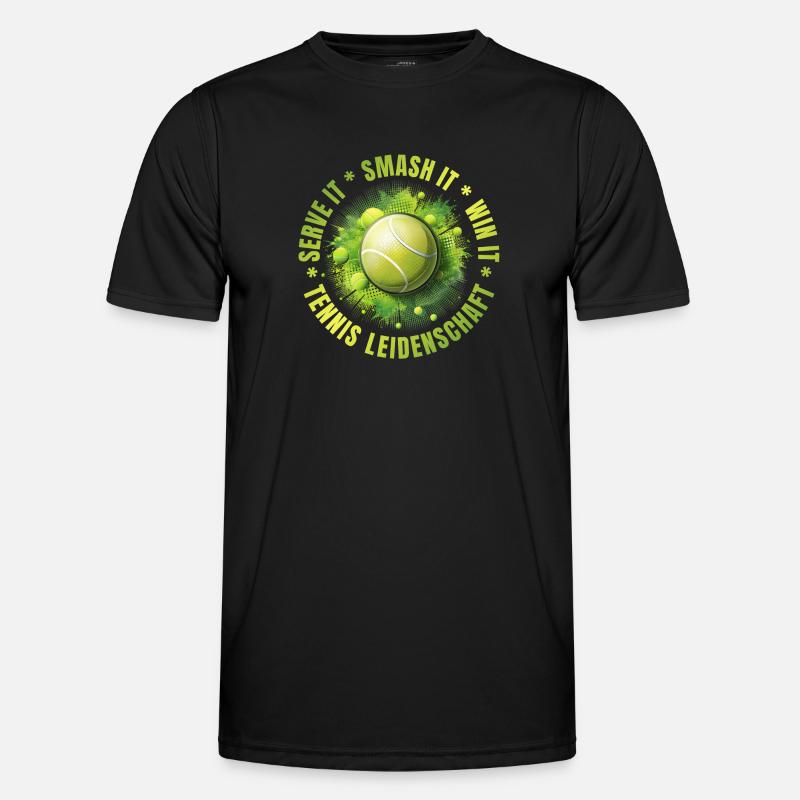 Serve it - Smash it - win it - Männer Funktions-T-Shirt - Schwarz