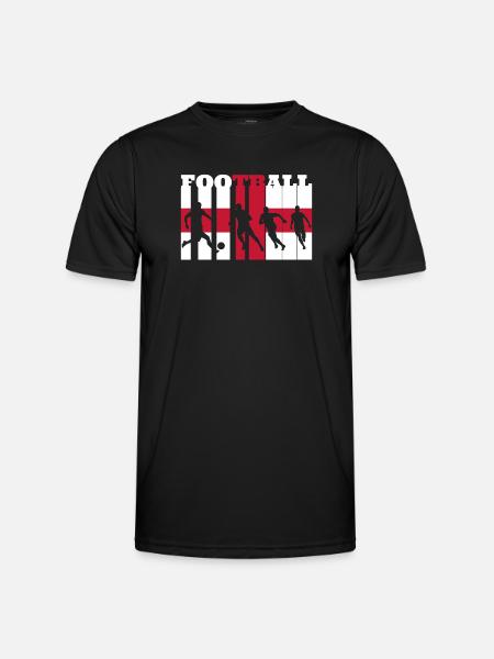 Englischer Fußball - Männer Funktions-T-Shirt - Schwarz