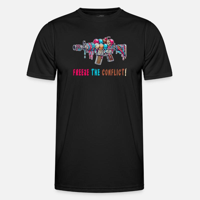 Konflikt eingefrieren Eiscreme - Männer Funktions-T-Shirt - Schwarz