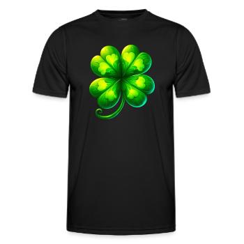 Trèfle à quatre feuilles - T-shirt sport Homme - noir - Devant - AI Model Male 178 dark (178cm)