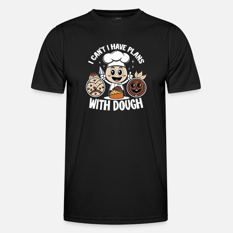 Kuchenchef Mit Teigfreude - Männer Funktions-T-Shirt - Schwarz