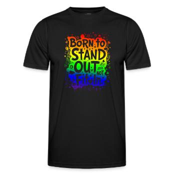 BORN TO STAND OUT, NOT FIT IN - Men's Functional T-Shirt - black - Front - AI Model Male 178 dark (178cm)