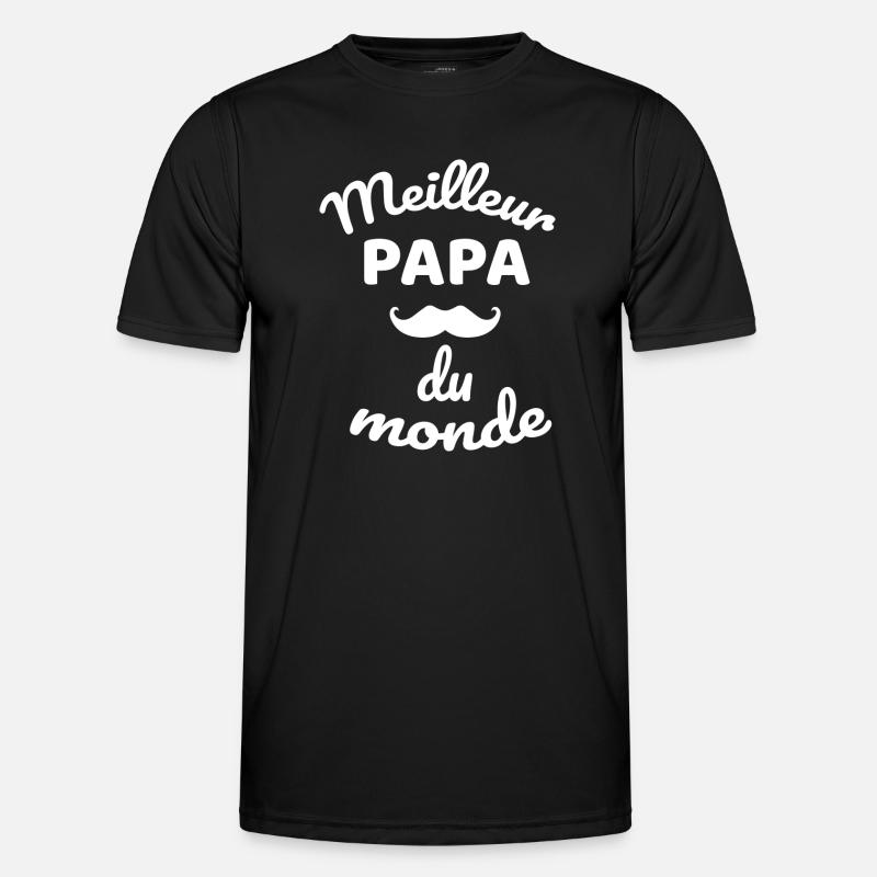 Authentic Overall Moustache Dad Design - Men's Functional T-Shirt - black