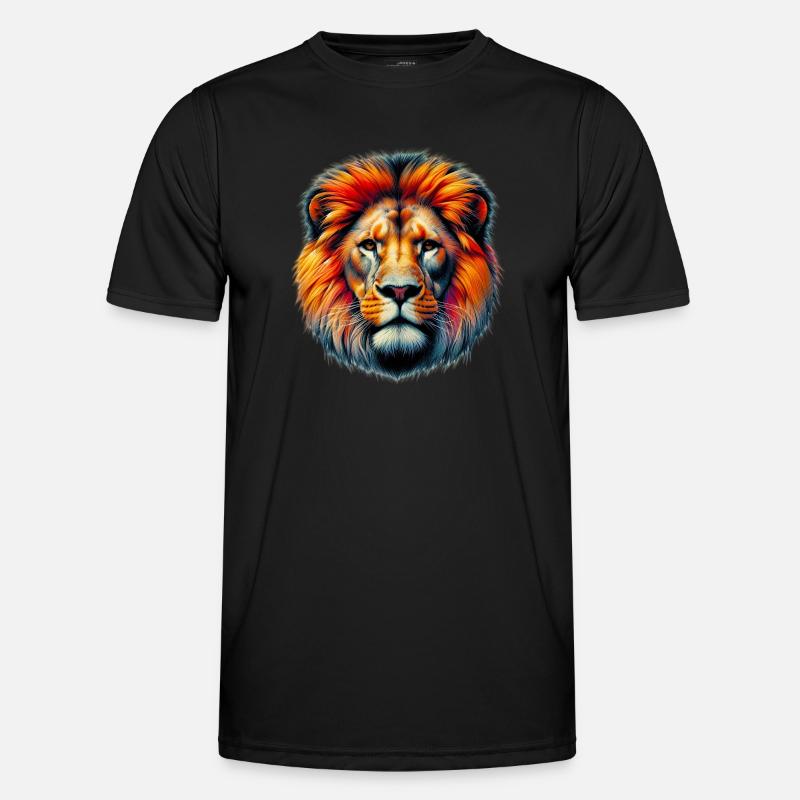 Löwe - Männer Funktions-T-Shirt - Schwarz