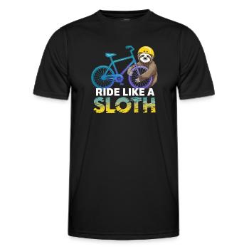 Sloth Biker with Helmet - Men's Functional T-Shirt - black - Front - AI Model Male 178 dark (178cm)